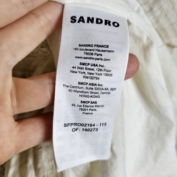 Sandro Alaya Cutout Seersucker Mini Dress Sz S - Picture 9 of 16